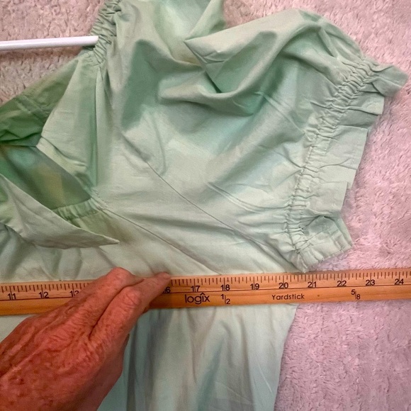 NWT J. Crew Mint Green Tie Back Peasant Boho Top Blouse Back Bow Tie Sz L - Picture 13 of 16
